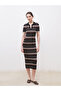 Esvab • Modern & Distinctive Devrik Roba Collar Embroidered Knitwear Dress - 2