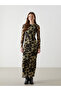 Timeless Clothing & Timeless Choices Zero Roba Collar Leopard Embroidered Dress