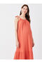 U-Neck Straight Strap Muslin Maternity Dress - 3
