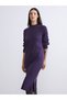 Esvab • Modern & Distinctive Half Fisherman Roba Collar Slit Knitwear Dress - 2