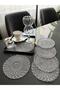 Set of 6 Stylish Coffee Side Presentation Guipure Tulle Napkins