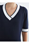 Esvab • Modern & Distinctive V Planting Knitwear Dress - 3