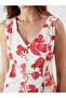 V neck floral mini dress - 3