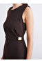 Esvab • Modern & Distinctive Zero Roba Collar Gathered Waist Fitted Dress - 3