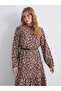 Esvab • Modern & Distinctive Ruffled Stand Collar Embroidered Belted Layered Dress - 3