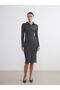 Rmz Gi̇yi̇m Farkiyla Devrik Roba Collar Shiny Look Dress - 2