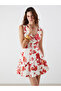 V neck floral mini dress - 2