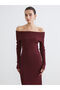 Esvab • Modern & Distinctive Wide Roba Collar Knitwear Dress - 2