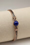 Men's Copper Bracelet Natural Lapis Lazuli Stone Women's Handcuff Bracelet - 6