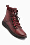 Jina Genuine Leather Burgundy Lace-Up Women's Boots