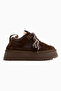 Rita Brown Suede Thick Sole Casual Sneaker Shoes - 4