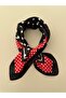 Black white red polka dot pattern modal women's scarf bandana 50x50 cm mini size hair neck bag - 3