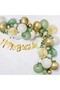 Happy Birthday Caligraphic 40-Piece Küf Gold Cream Transparent Balloon Birthday Decoration