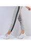 Unisex Gray Compact Fabric Track Pants with Double Stripes on the Sides