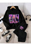 K-Pop Printed Hooded Combination Bottom Top Children's Tracksuit Set