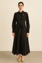 Appliqued Taffeta Dress Black