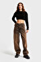 Its Basic Women's Special Coffee Color Skater Fit 100% Cotton Denim - 4