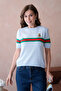 Women's Crew Neck Short Sleeve Embroidered Knit Sweater 10185 - 4