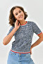 Women's Crew Neck Short Sleeve Knitwear Sweater 10192 - 3