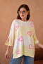 Women's Crew Neck Pearl Embroidered Ov Oversized Riko Sweater 10178 - 5