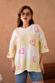 Women's Crew Neck Pearl Embroidered Ov Oversized Riko Sweater 10178 - 4