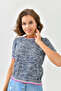 Women's Crew Neck Short Sleeve Knitwear Sweater 10192 - 2