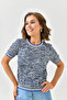 Women's Crew Neck Short Sleeve Knitwear Sweater 10192 - 3