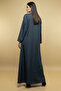 Modern V-neck Maxi Muslim Abaya Geometric Pattern Quality Fabric Long Sleeve A-line Womens Abaya - 4