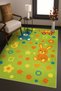 Mosso Green Themed Animal Figures Patterned Woven Base Modern Decorative Carpet Mosso1776 - 2