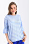 Women's Crew Neck Short Sleeve Striped Oversized Knitwear Sweater 10218.Vsc - 5