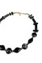 Navy Blue Smoked Beaded Gold Detail Women's Necklace 45 cm Trendy Colorful Acrylic Shiny - 7