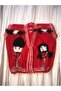 Hand-Knitted Red Unisex Children's Vest with Booties as a Gift