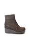 Mc.022 Genuine Leather Nubuck Platform High Wedge Heeled Women's Boots