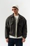 Urban Pocket Leather Coat with Zipper and Pocket Detail - 3