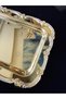 6 Pieces Gold Tray with Gold Rose Stripes, Brown Tea Presentation Serving Tray, 33 cm - 2