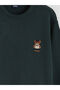 Alita City Farkıyla Xside Green Knitwear Printed Oval Collar Boys' Sweater - 3