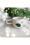 New Year's Candy Cane Gift Pack of 3 Gold Detailed Embossed Handmade Ceramic Mugs - 3