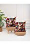 Bohemian Floral Camel Themed 3D Effect 2-Piece Digital Print Throw Pillow Cover