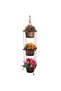 OneDcor Wooden Hanging Flower Vases Garden Decoration Hanging Garden Planter Flower - 4
