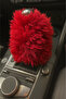 Red Auto Gear Shift Tassel |   Long Fur Plush Car Gear Shift Boot Tassel – Compatible with All Vehicles - 2