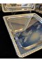 6 Pieces Silver Color Tray Silver Casting with Edges Coffee Tea Presentation Tray