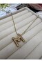 Gold Color Stainless Steel Letter Necklace - 2