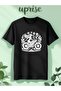 Motorcycle Figure Printed Cotton Oversized Tshirt