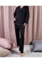 Bow Detailed Long Sleeve Interlock Pajama Set - 3