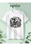 Motorcycle Figure Printed Cotton Oversized Tshirt