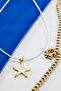 White Enamel Metal Star Bijouterie Necklace, White Sand Beaded Accessory - 2