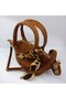 Suede Tan Scarf Detail Women's Bag - 6