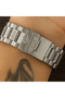 24mm Diameter Straight End Silver Color Steel Watch Band