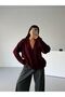 Buttoned V-Neck Burgundy Knitwear Cardigan - 4