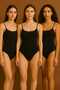 3 Pieces of Snap Fastener Badi Black Premium Cotton Stretch Fabric Bodysuit - 5
